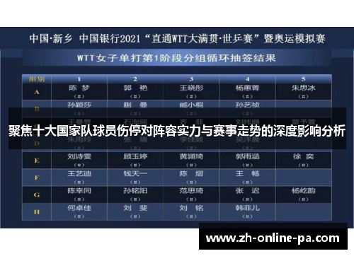 聚焦十大国家队球员伤停对阵容实力与赛事走势的深度影响分析